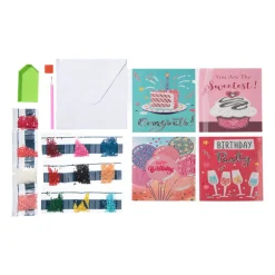 Diamond painting verjaardagskaart - set van 4