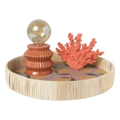 Dienblad citroen - MDF/rotan - ø35x5 cm