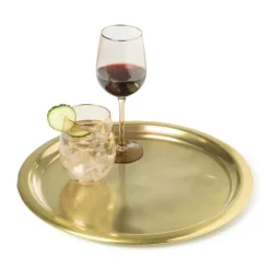 Dienblad goud - aluminium - ø38 cm