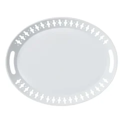 Dienblad metaal - wit - 42x33,5x4,5 cm