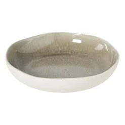 Diep bord kaori - wit/bruin - ø22x4 cm