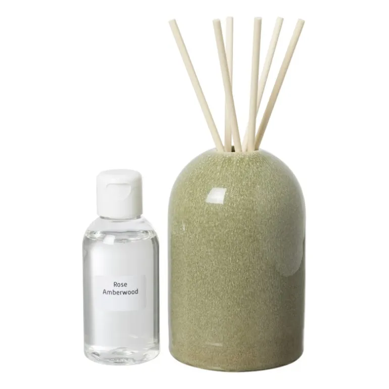 Diffuser rose amberwood - groen - ø7.7x11.8 cm
