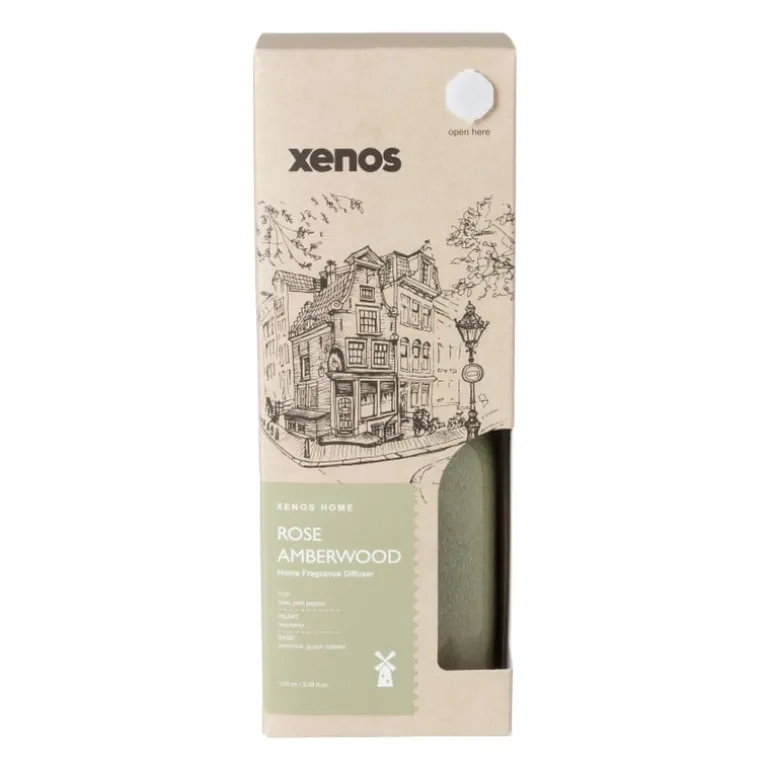 Diffuser rose amberwood - groen - ø7.7x11.8 cm