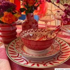 Dinerbord holly jolly - rood - ø26.8x2.8 cm