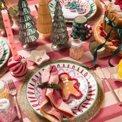 Dinerbord holly jolly - rood - ø26.8x2.8 cm