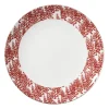 Dinerbord Mirna blaadjes - rood/wit - ø26.8x2.2 cm