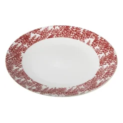 Dinerbord Mirna blaadjes - rood/wit - ø26.8x2.2 cm