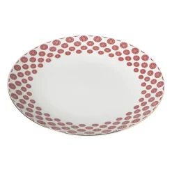 Dinerbord Mirna bloem - rood/wit - ø26.8x2.2 cm