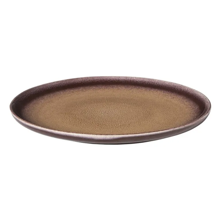 Dinerbord Olivia - bordeauxrood/beige - ø27.5x2.5 cm