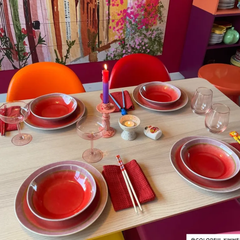 Dinerbord Roots - rood/paars - ø27.5x3 cm