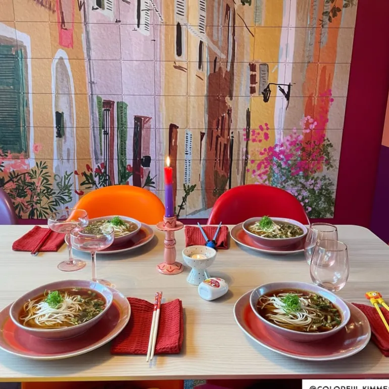 Dinerbord Roots - rood/paars - ø27.5x3 cm