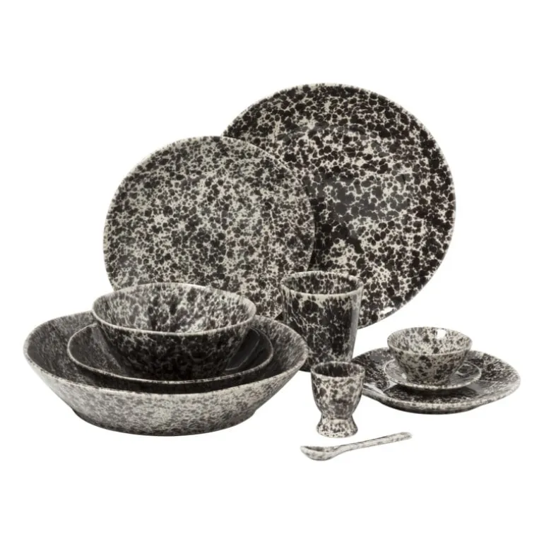 Dinerbord Roots - zwart/wit - ø27.5x3 cm