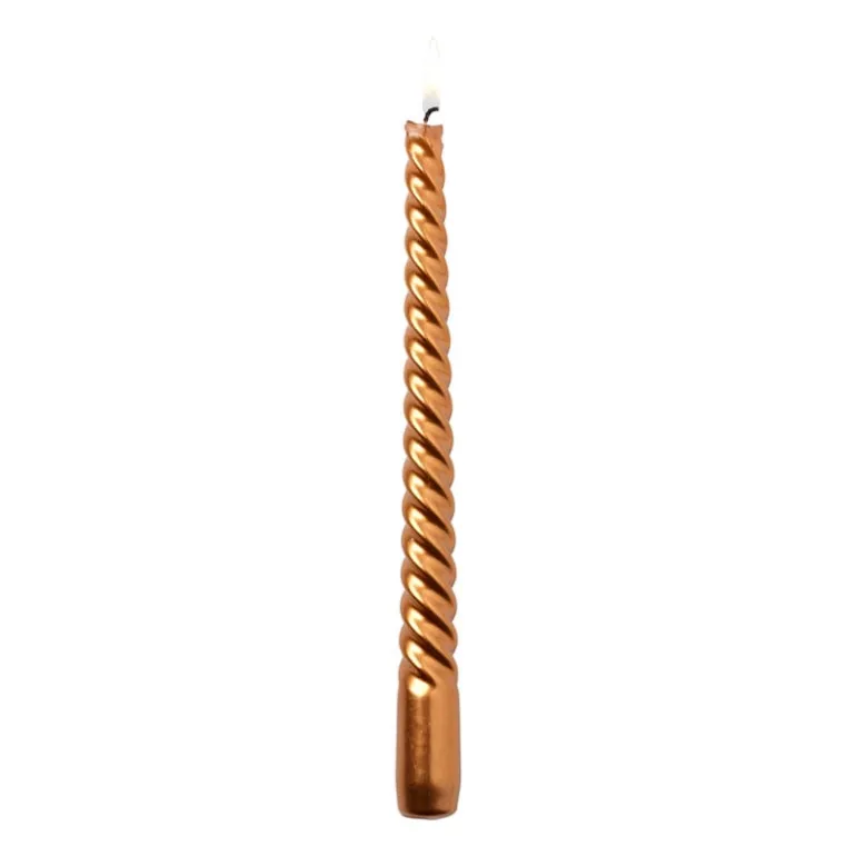 Dinerkaars metallic twist - koperkleurig - ø2x25 cm