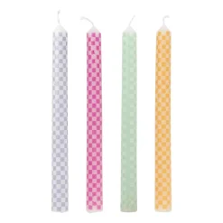 Dinerkaars ruit - roze - ø2.15x25 cm