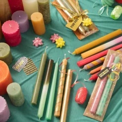 Dinerkaars streep - goud/beige - ø2.15x25 cm