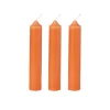 Dinerkaarsjes - set van 3 - oranje - ø2x12 cm