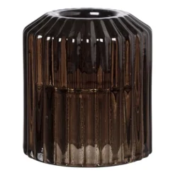 Diner/theelichthouder - donkerbruin - ø5.5x6 cm