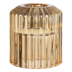 Diner/theelichthouder - geel - ø5.5x6 cm