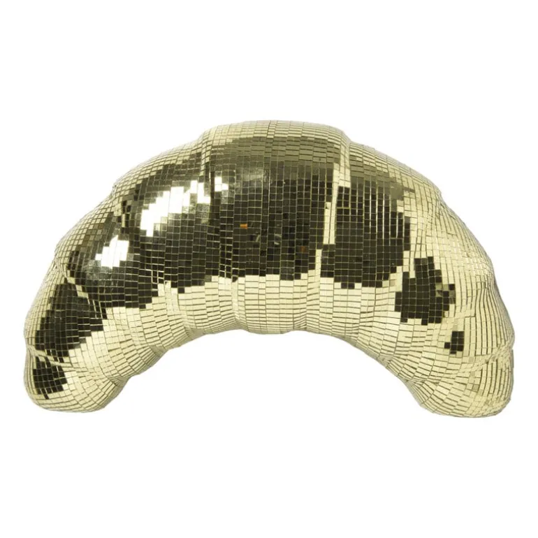 Disco croissant XL voor wand - goudkleurig - 21x41x10 cm