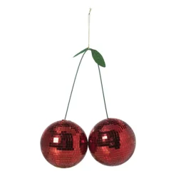 Disco kersen ornament - rood - 25x20x10 cm