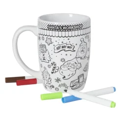 DIY kerstmok 'ho ho ho' inkleur set - keramiek - ø8.9x12.3 cm