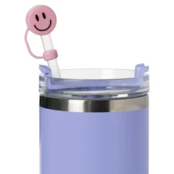 Dop voor rietjes set van 2 - geel/roze