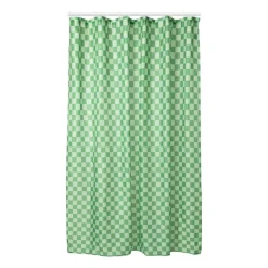 Douchegordijn geblokt - groen - 180x200 cm