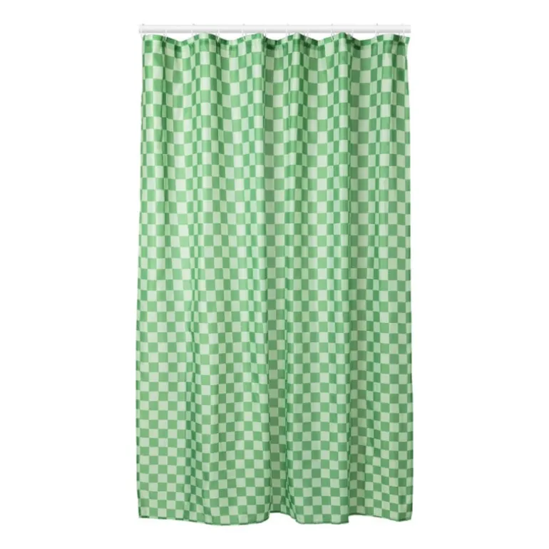 Douchegordijn geblokt - groen - 180x200 cm