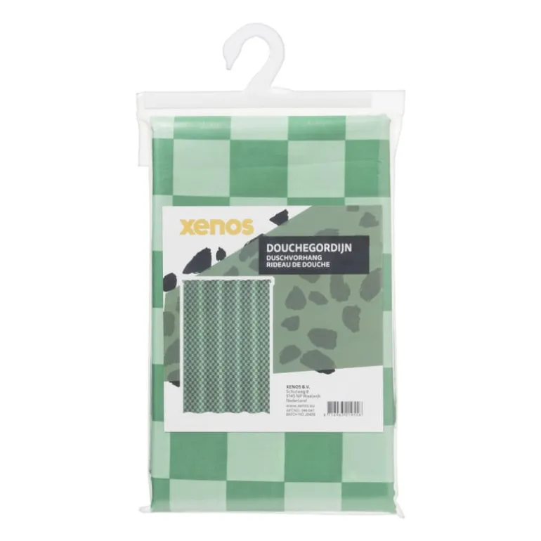Douchegordijn geblokt - groen - 180x200 cm