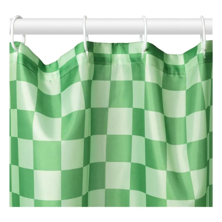 Douchegordijn geblokt - groen - 180x200 cm
