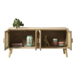 Dressoir Flores met ovalen vlakken - bruin - 55x120x40 cm