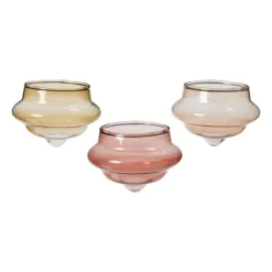 Drijvende theelichthouders - bruin - set van 3