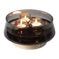 Drijvende theelichthouders - bruin - set van 3