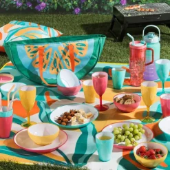 Drinkbeker met rietje Titan - roze - 1 liter