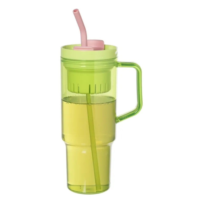 Drinkbeker met rietje Titan - groen - 1 liter