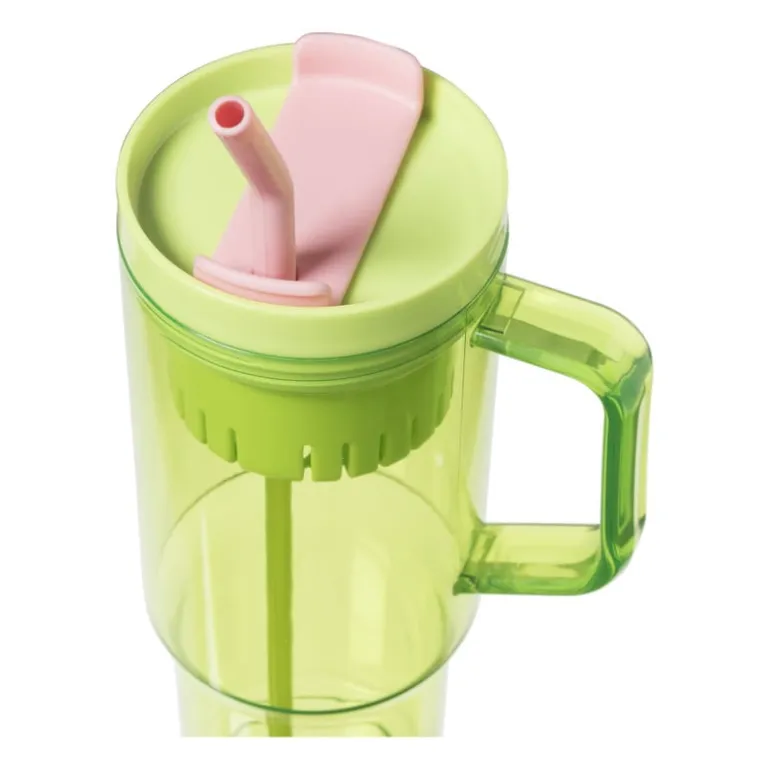 Drinkbeker met rietje Titan - groen - 1 liter