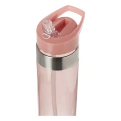 Drinkfles met rietje - roze - 500 ml