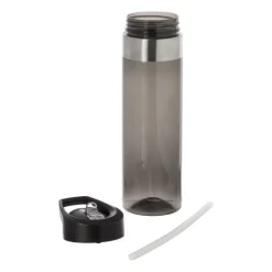 Drinkfles met rietje - zwart - 500 ml