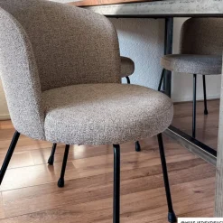 Eetkamerstoel Irene - bruin/zwart - 77x56.5x51 cm