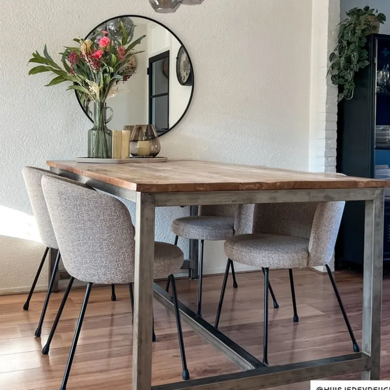 Eetkamerstoel Irene - bruin/zwart - 77x56.5x51 cm