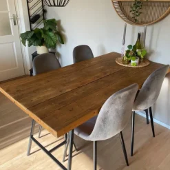 Eetkamerstoel Ivy - velvet grijs - 88x44x53 cm