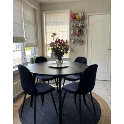 Eetkamerstoel Ivy - velvet zwart - 88x44x53 cm