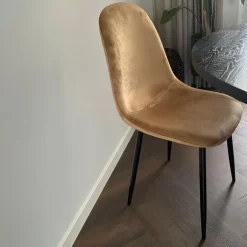 Eetkamerstoel Ivy velvet - bruin - 88x38x38 cm