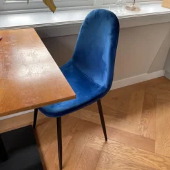 Eetkamerstoel Ivy velvet - donkerblauw - 88x44x53 cm