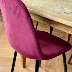 Eetkamerstoel Ivy velvet - rood - 88x44x53 cm