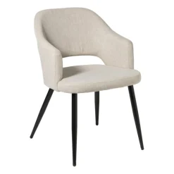 Eetkamerstoel Leonardo met armleuning - beige - 81x62.5x56 cm