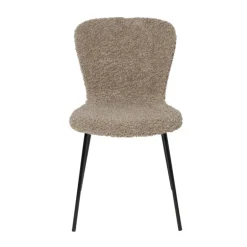 Eetkamerstoel Liz - beige - teddy - 83.5x55x45.4 cm