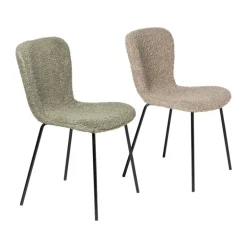 Eetkamerstoel Liz - beige - teddy - 83.5x55x45.4 cm