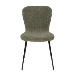 Eetkamerstoel Liz - groen - teddy - 83.5x55x45.4 cm