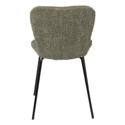 Eetkamerstoel Liz - groen - teddy - 83.5x55x45.4 cm